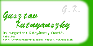 gusztav kutnyanszky business card