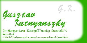 gusztav kutnyanszky business card